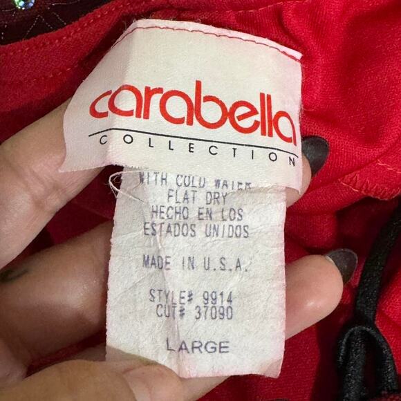 90s red and silver sequin mesh lace up dress - Picture 4 of 7